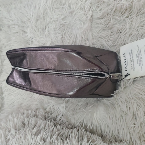 Coach  Shimmering  Metallic  Cosmetic Bag Large Size
